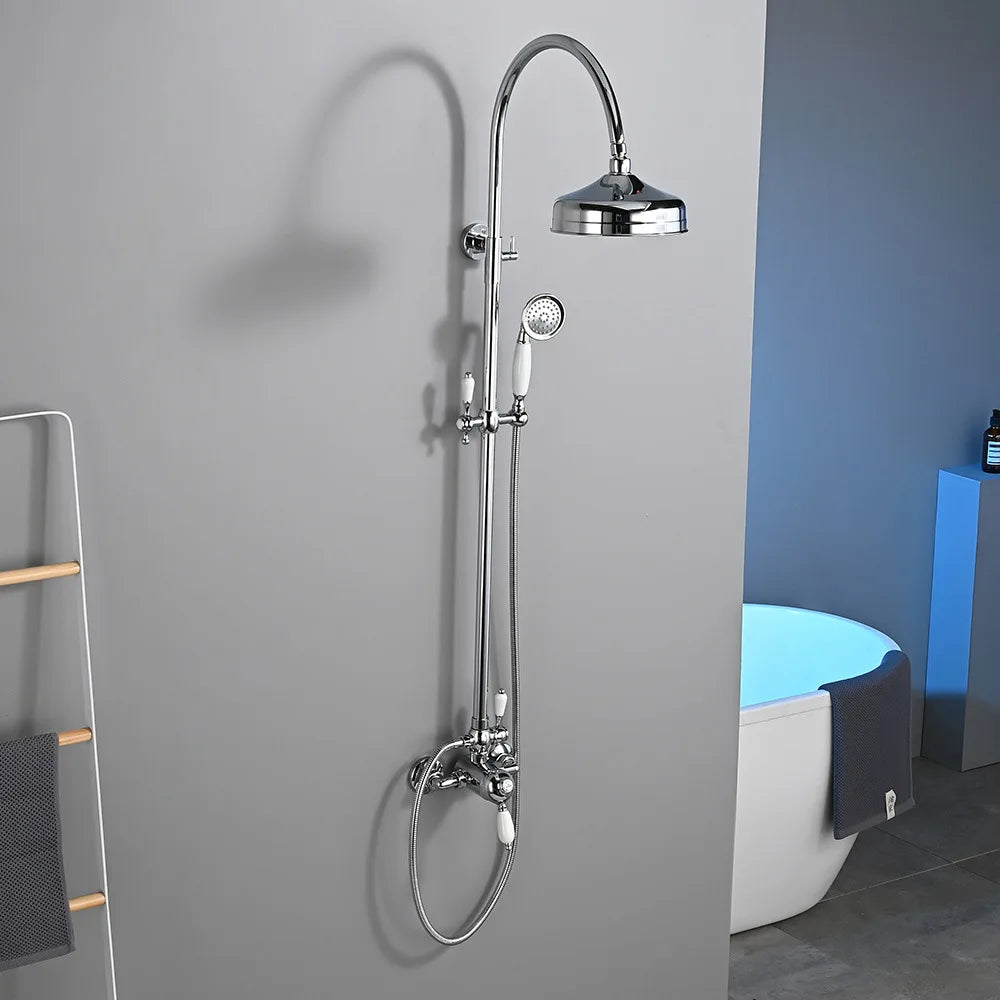 Tuqiu Bathroom Shower Faucet Brass Bathroom Rainfall Shower