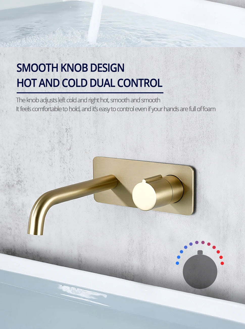 Bathroom Vanity Sink Mixer Cover Plate Cold Wall-Mount