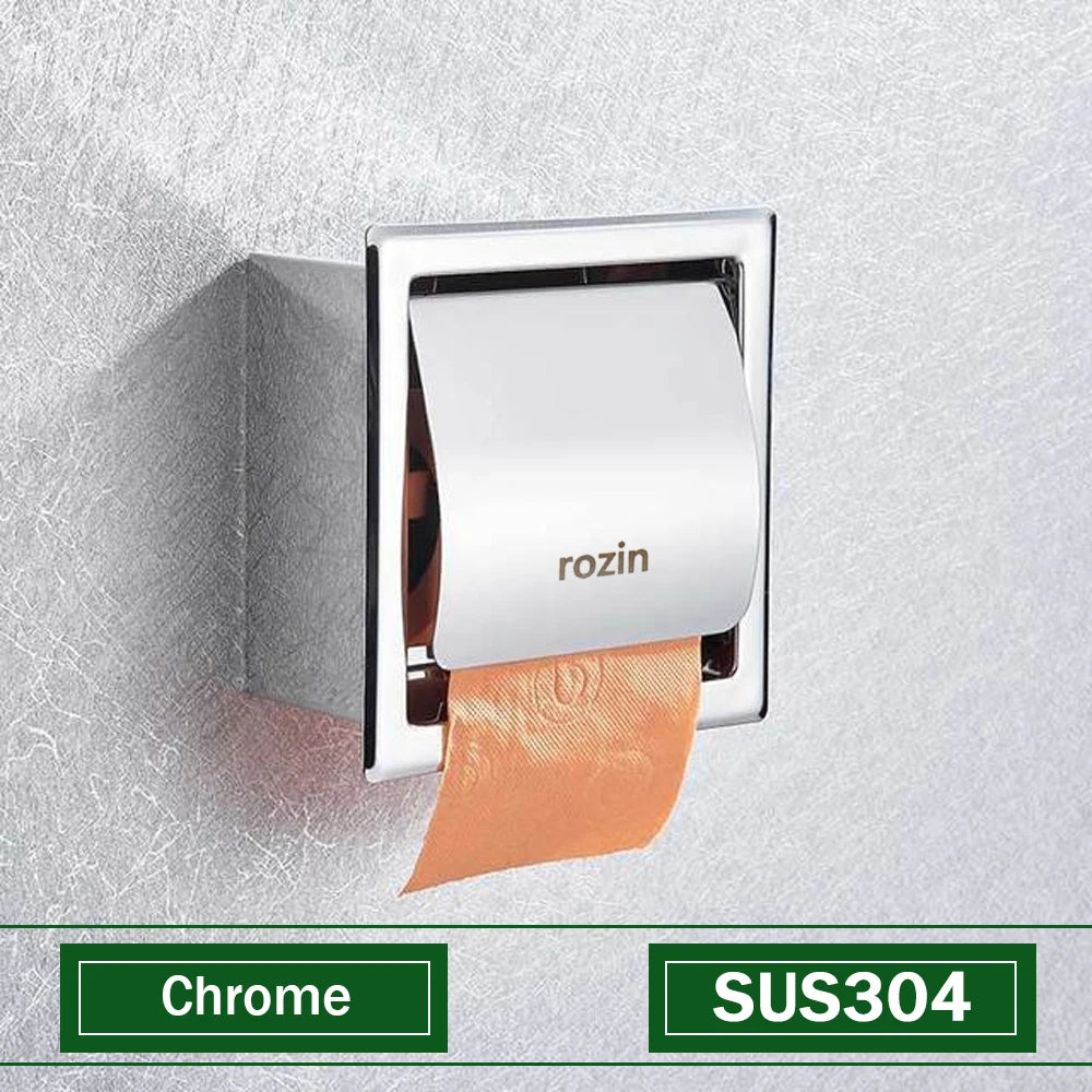 Rozin Waterproof Toilet Paper Holder Stainless Steel Wall