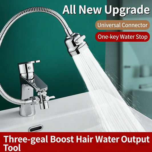 3-Speed External Shower Head Bathroom Sink Faucet Hair