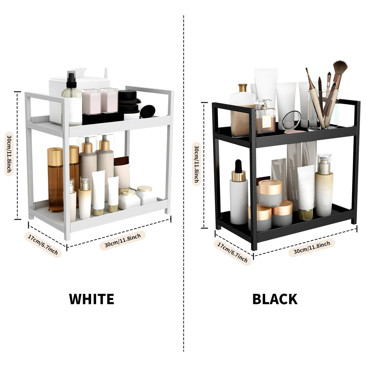 Tier Desktop Storage Rack Cosmetics Desk Office Stationery