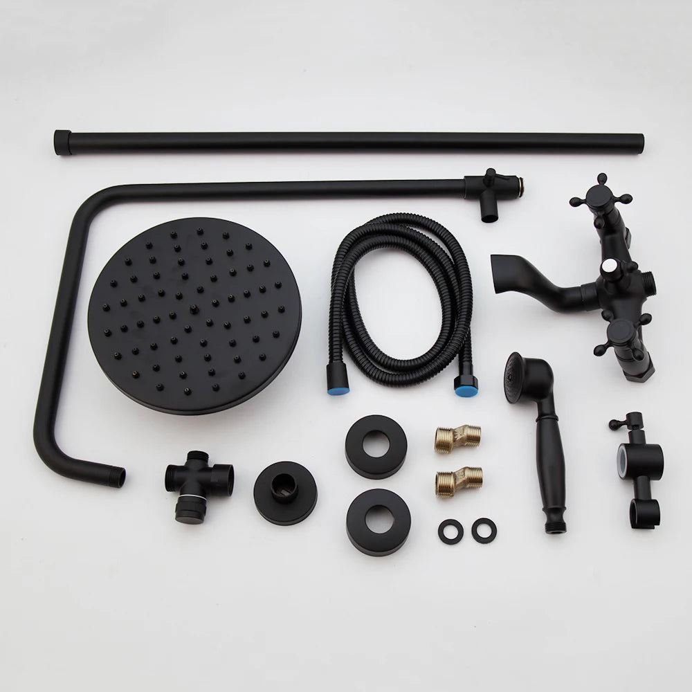 Kemaidi Bathroom Black Shower Wall Mounted Rainfall Shower