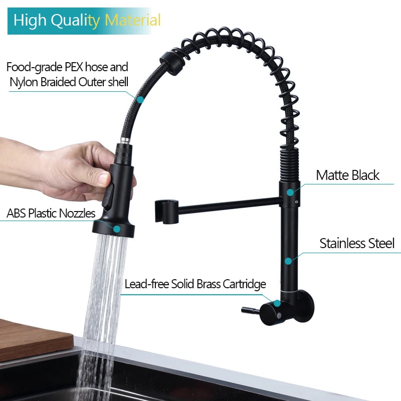 304 Stainless Steel Wall Mounted Faucet Spring Pull