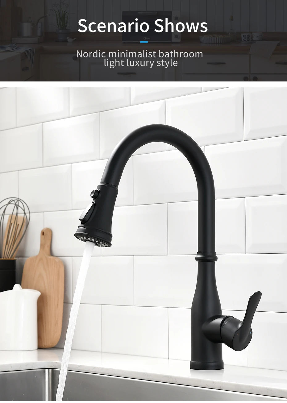 Brushed Nickel Faucets Handle Pull Out Tap Hole
