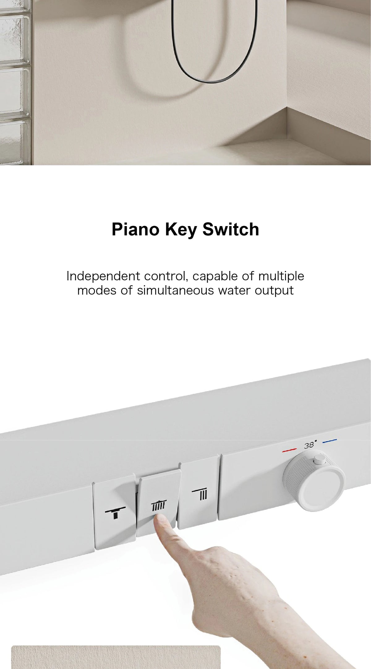 Luxury Ceiling Thermostatic Shower System Black Brass Function