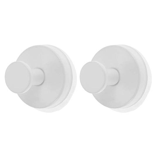 2pcs White Suction Cup Hooks Shower Removable Towel
