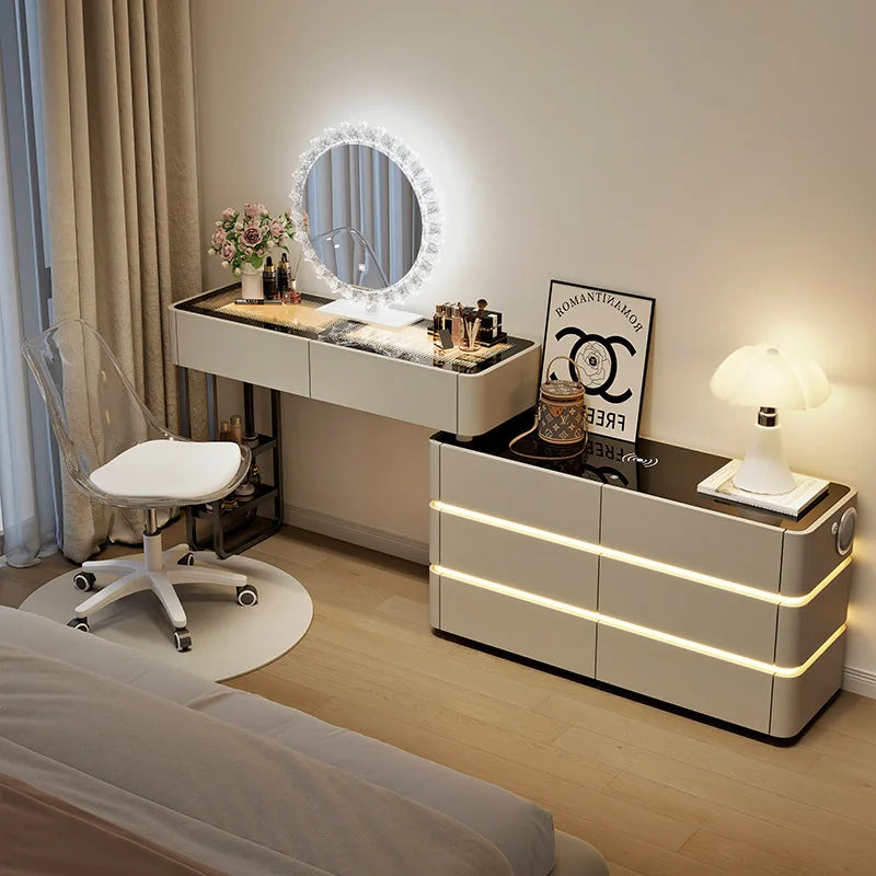 Modern Dressing Table Vanity Desk Wireless Charge Station