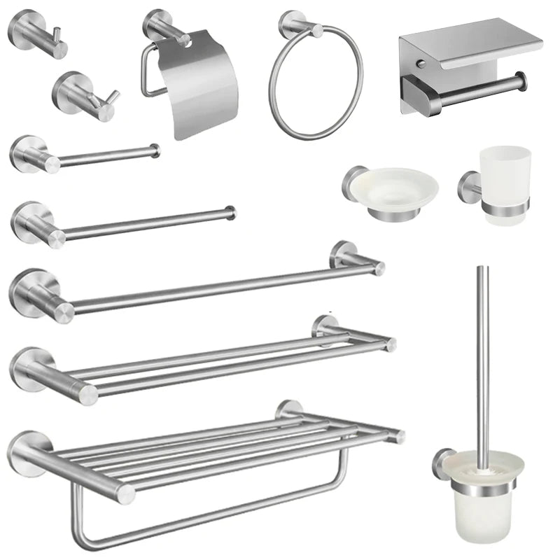 Brushed Nickel Bathroom Towel Bar Bath Robe Hook