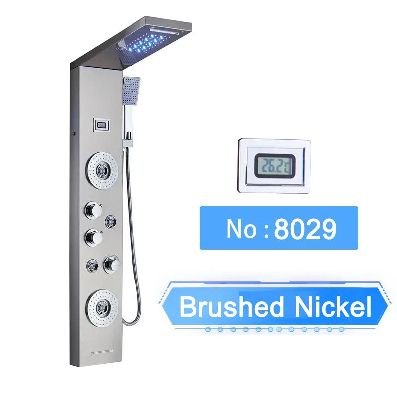Led Shower Panel Digital Display Shower Faucet System