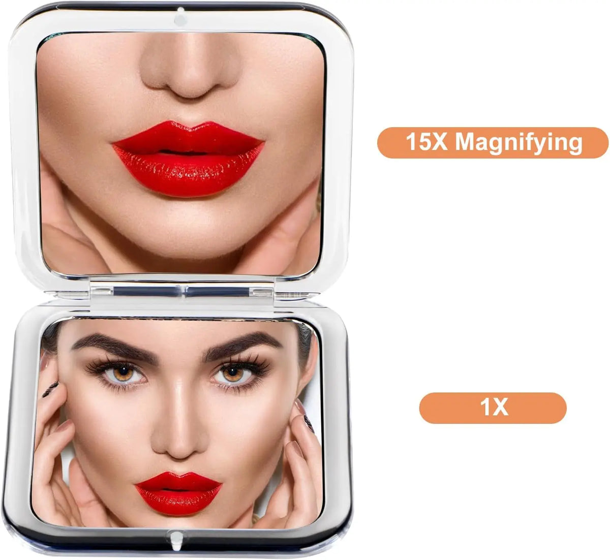 Compact 15x Magnifying Makeup Mirror Travel Small Pocket