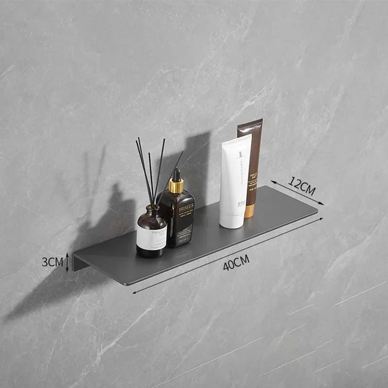 Gunmetal Grey Bathroom Toilet Shelf Wall-Mounted Perforated