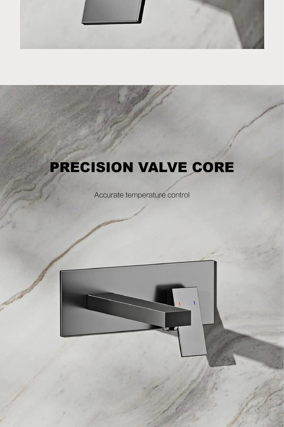 Luxury Brass Black Bathroom Simple Faucet Wall Mounted