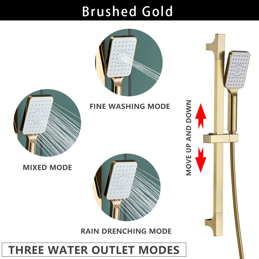 Wall Mounted Adjustable Slide Shower Bar Bathroom Shower