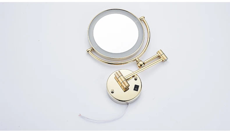 5x Magnifying Led Folding Bathroom Mirrors Wall Mounted