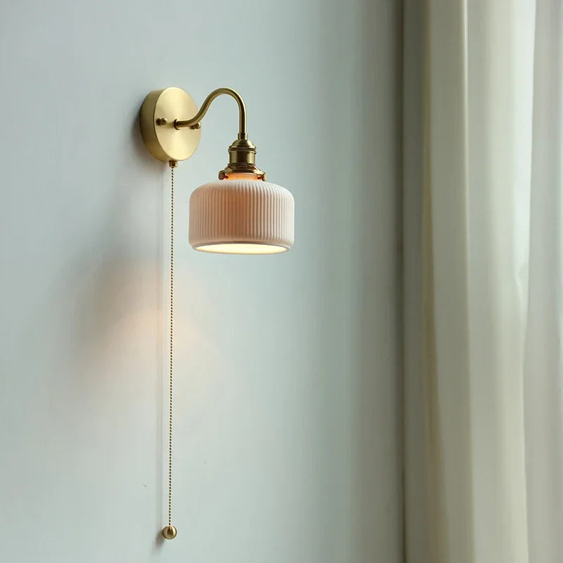 Ceramic Modern Wall Lamp Beside Pull China Switch