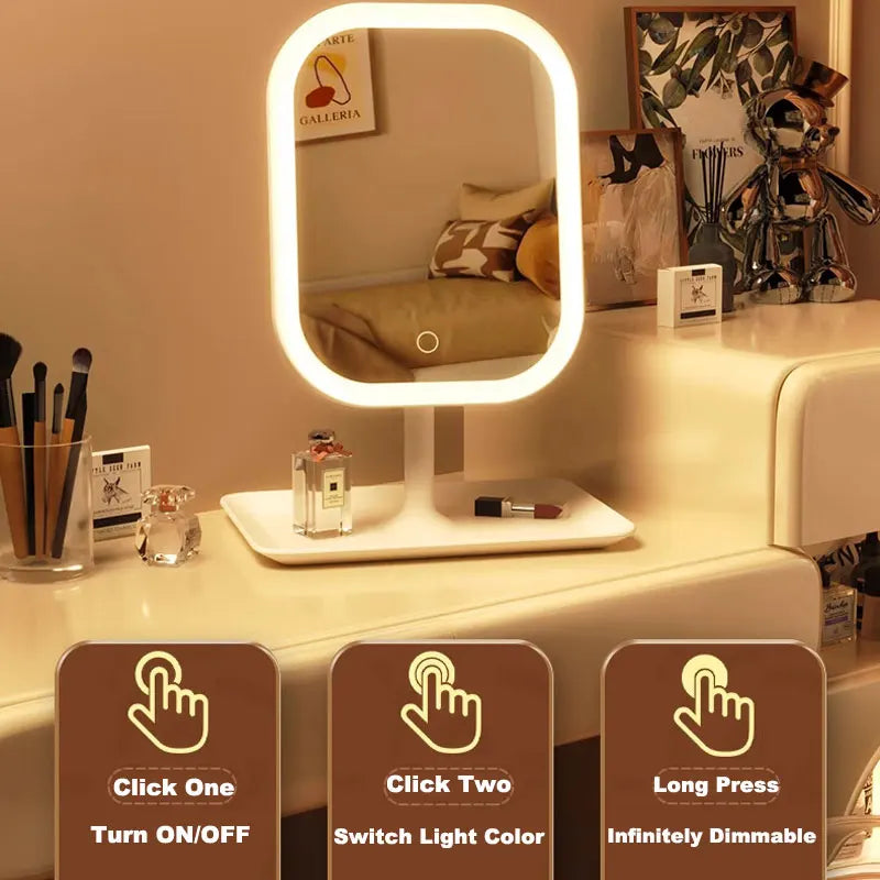 Desktop Vanity Mirror Led Makeup Mirror Colors Light