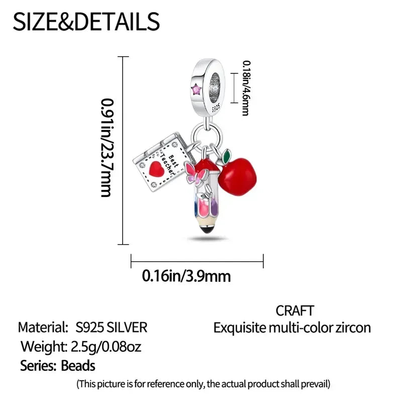 925 Sterling Silver Red Medicine Cabinet Pendant Charms