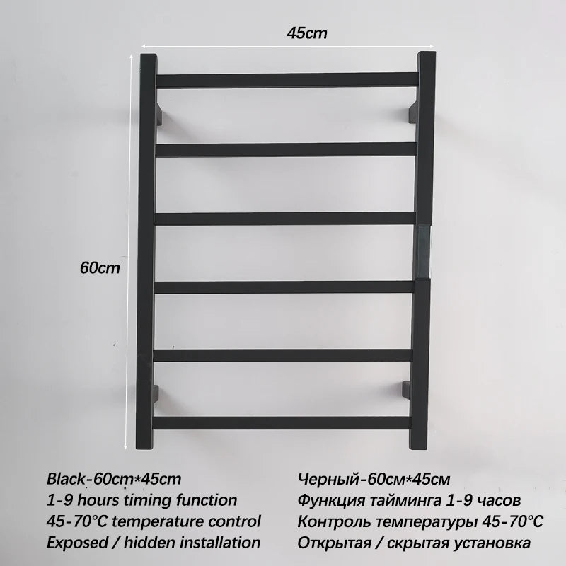 Bathroom Smart Temperature Control Electric Heated Towel Rail