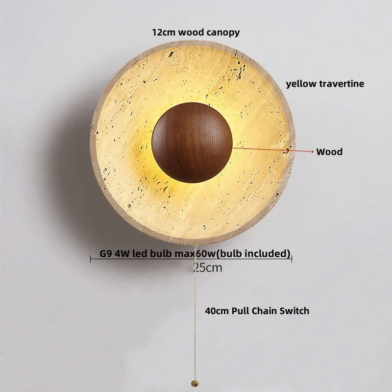 Iwhd Wood Led Wall Lamp Sconce Pull Chain