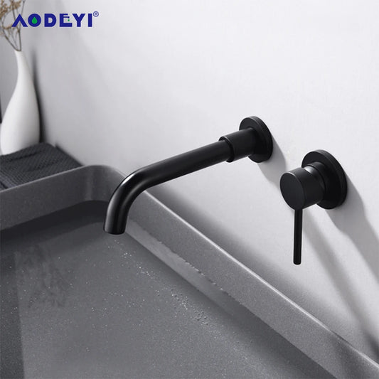 Black Bathroom Sink Faucet Brass Tap Cold Wash