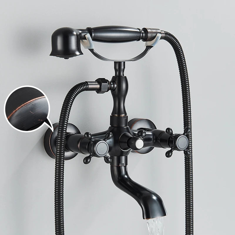Retro Antique Brass Black Bronze Bathtub Shower Faucets
