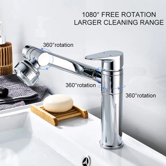 1080 Swivel Bathroom Sink Faucet Water Mixer Deck