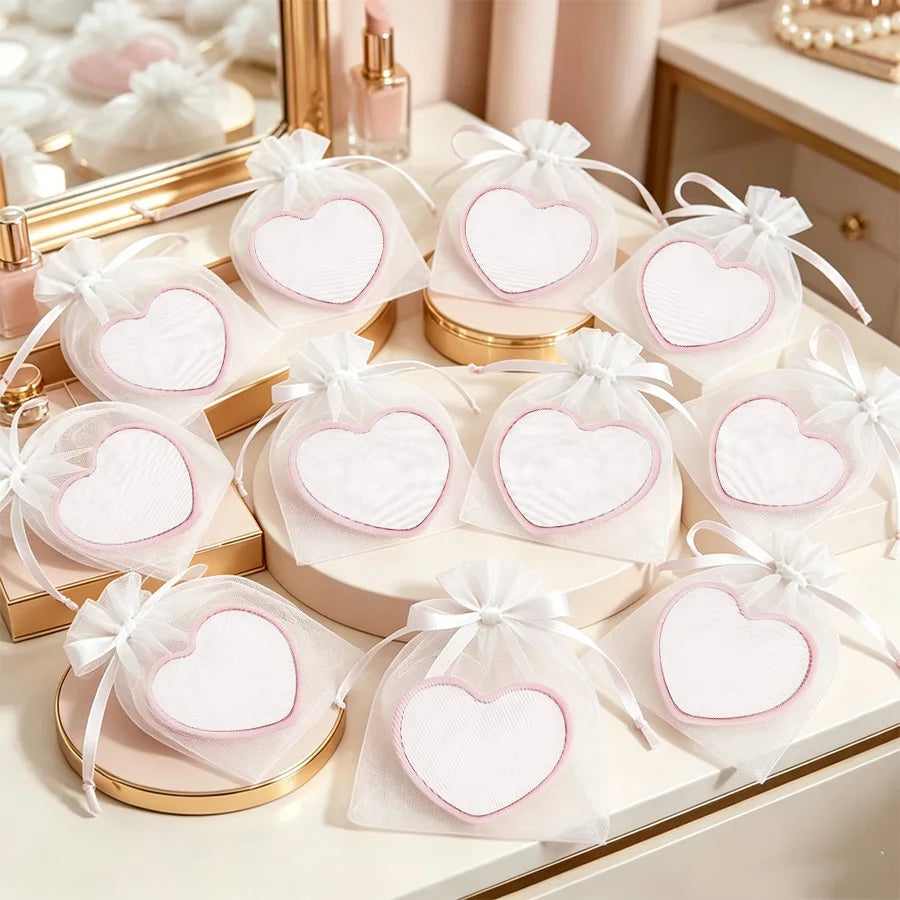 20pcs Gift - Pink Heart-Shaped Compact Vanity Mirrors