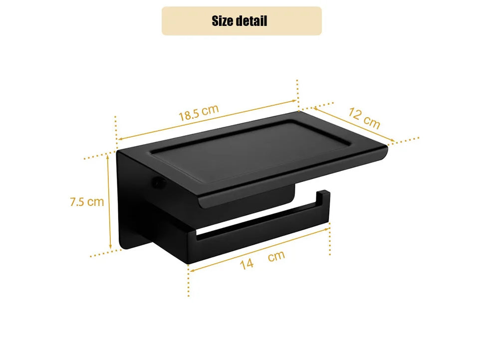 Matte Black Bathroom Hardware 304 Stainless Steel Towel