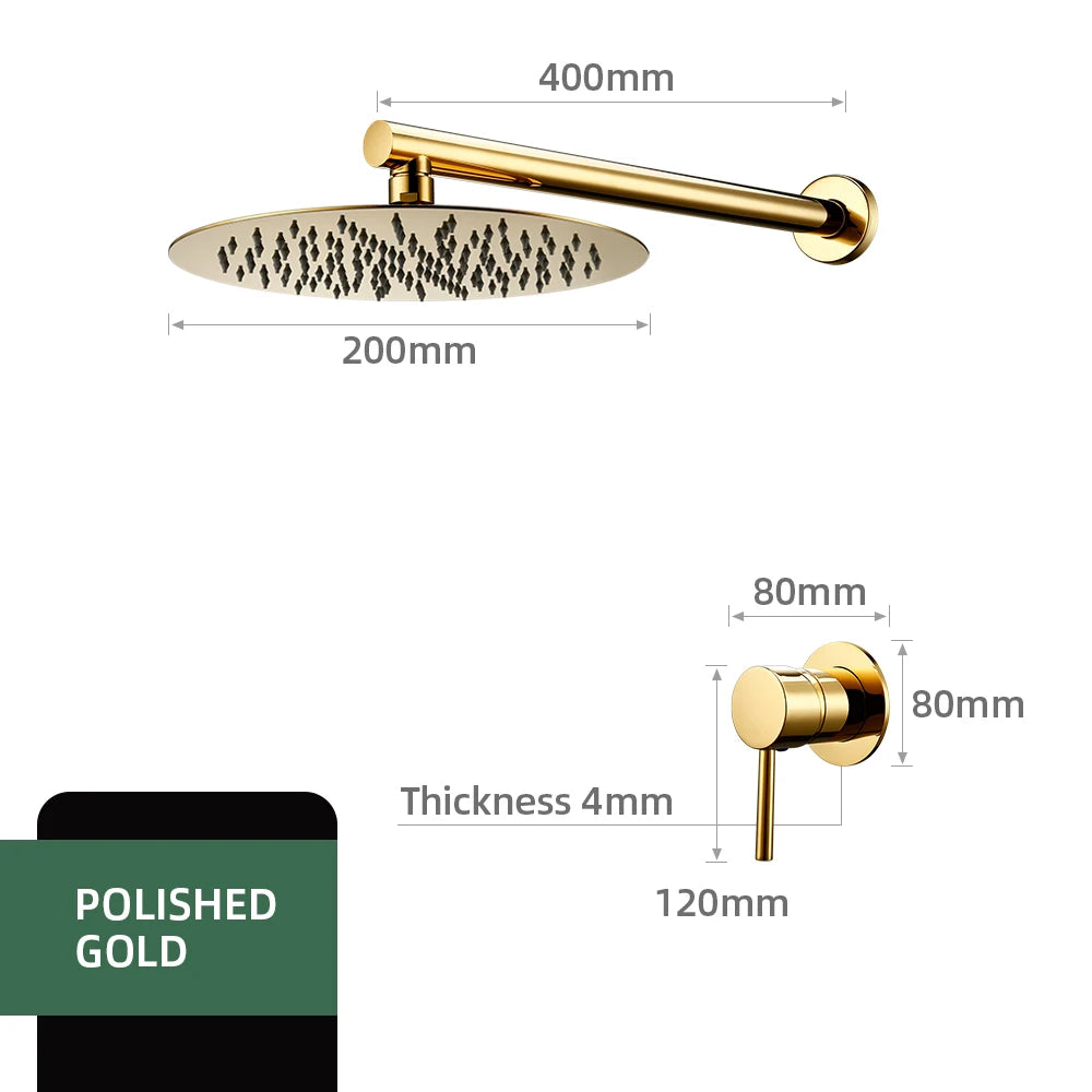 Bathroom Faucet Rose Gold Shower Wall Mounted 8/10/12