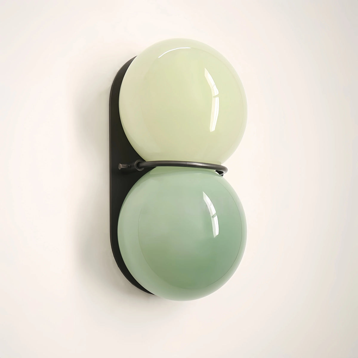 French Cream Mid-Century Green Wall Sconce Vintage Ambient