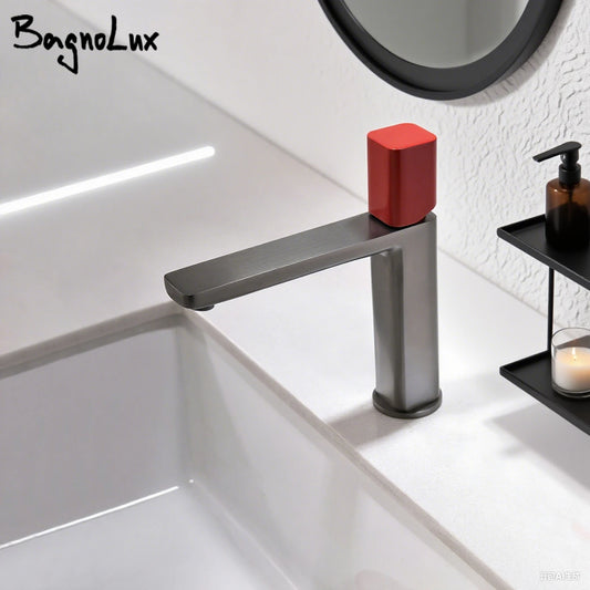 Basin Faucet Gunmetal Bathroom Faucet Sink Tap Square