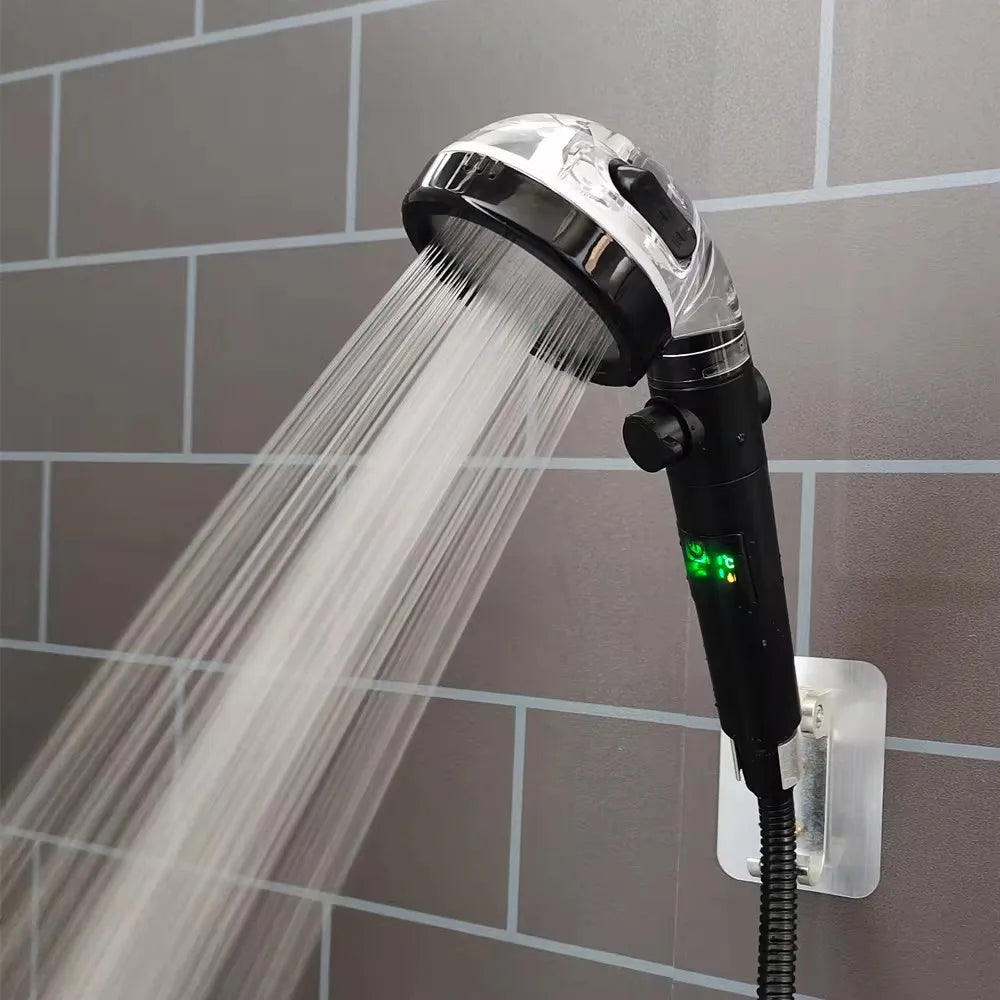 Led Digital Temperature Display Shower Head Modes Large