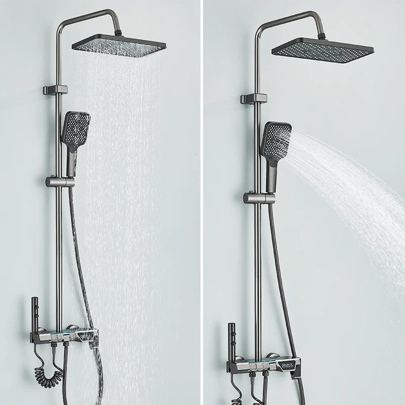Rozin Gray Bathroom Shower Faucet Smart Digital Display