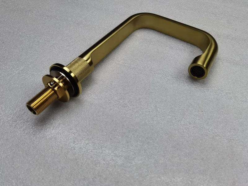 Brushed Rose Gold Widespread Basin Faucet Total Brass