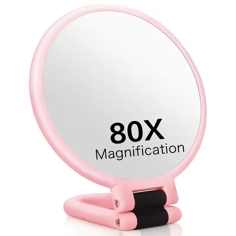 Hd Double-Sided Makeup Mirror 1x/80x Magnification Handheld