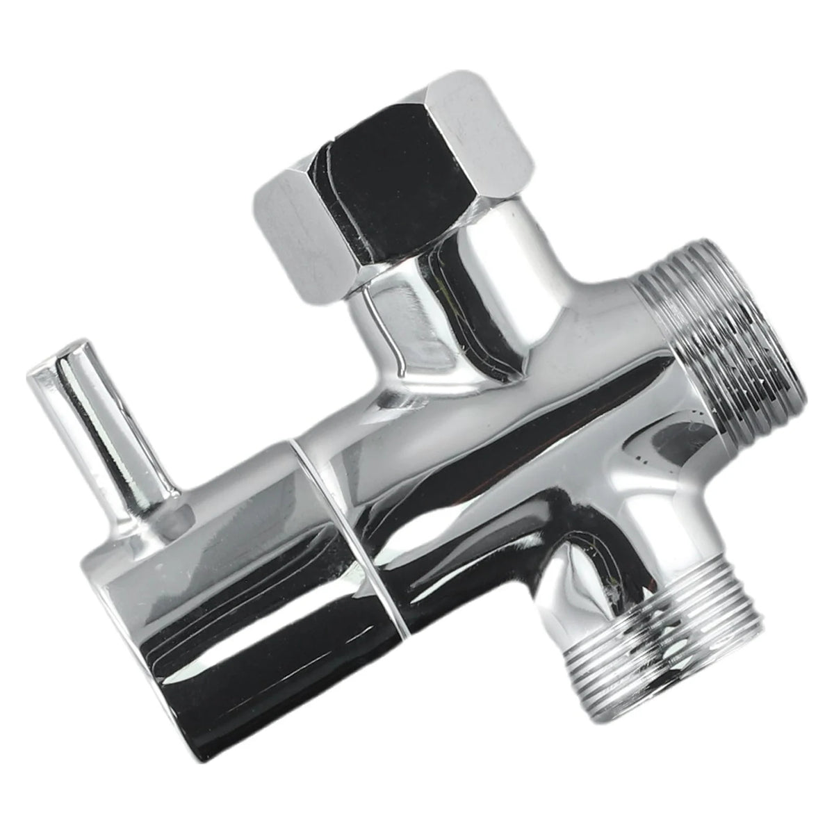 Way Brass Diverter Valve T-Adapter Converter Chrome Shower