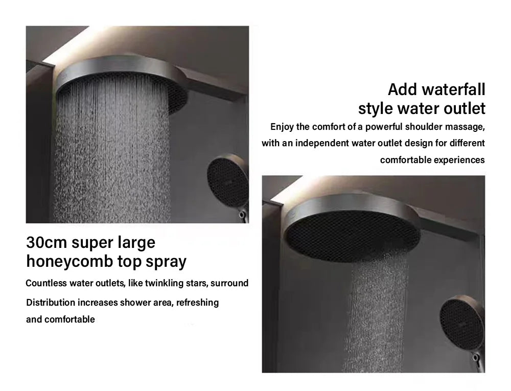 Luxury Spa Jet Shower System Led Display Copper