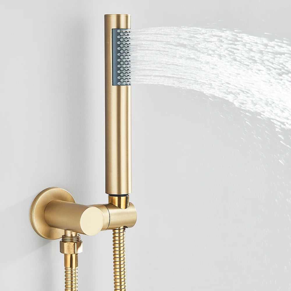 Gold Brushed Shower Faucets 2/3 Way Concealed Shower