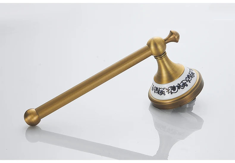 Antique Brass 2pc Bathroom Bronze Dispenser Towel Rod