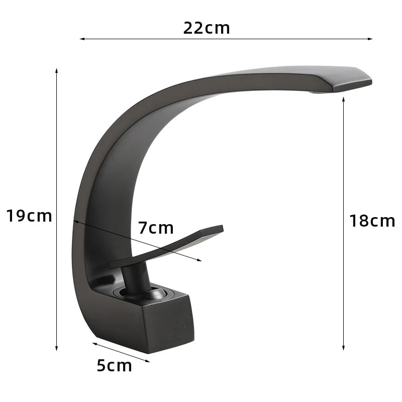 Basin Faucet Modern Bathroom Mixer Tap Black/Gold Wash