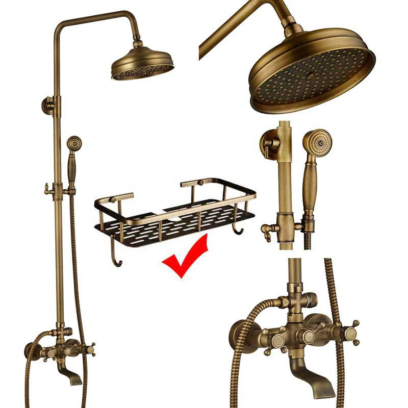 Antique Brass Bathroom Shower Faucet Bath Shower Mixer