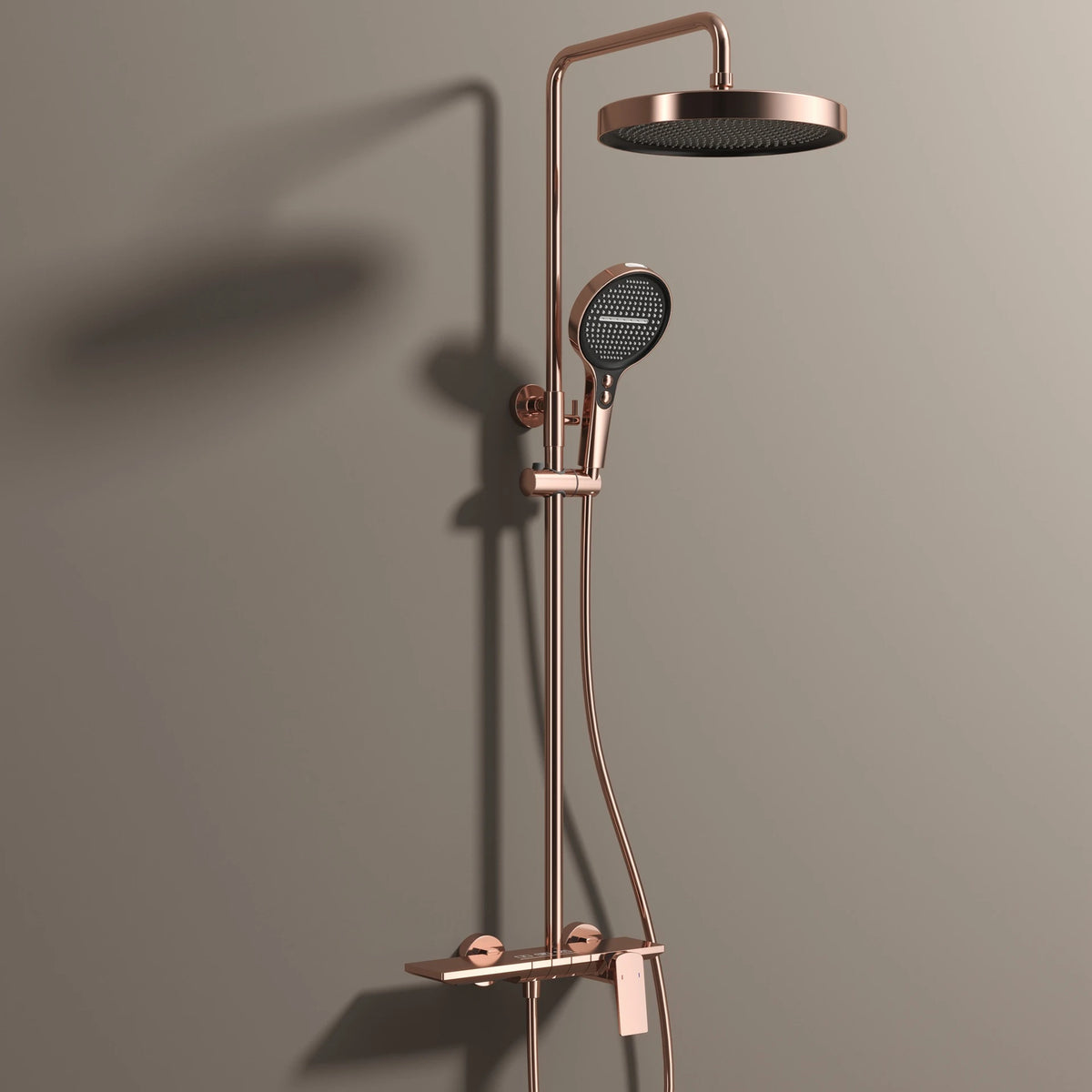 Brushed Gold Piano Bathroom Shower System Faucet 12