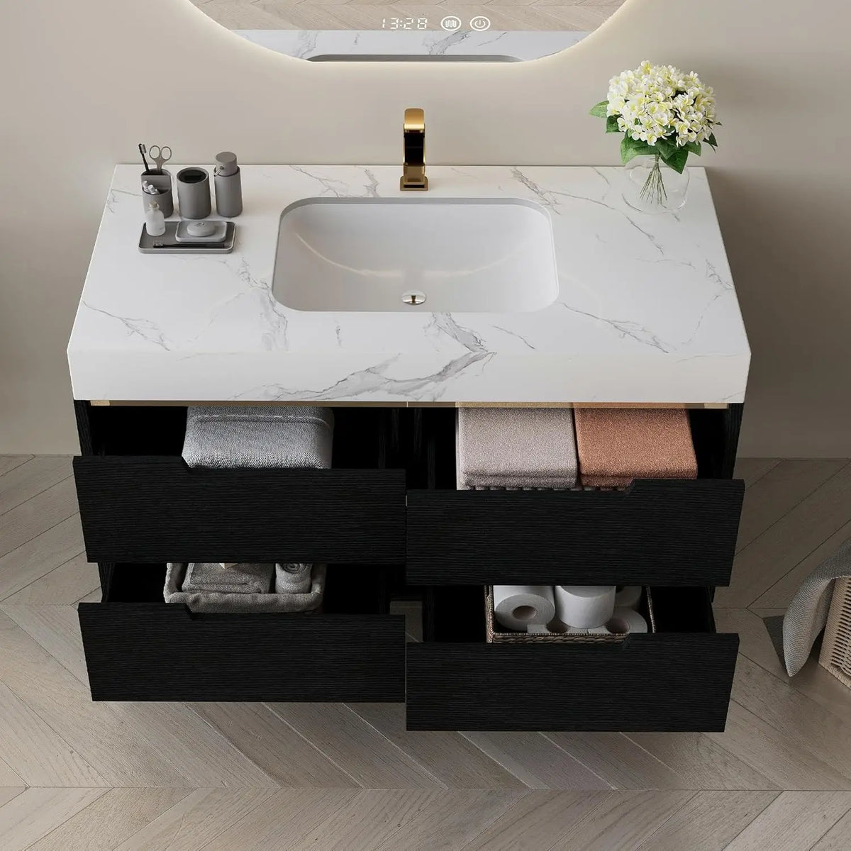 36 Modern Bathroom Vanity Ceramic Sink Sintered Stone