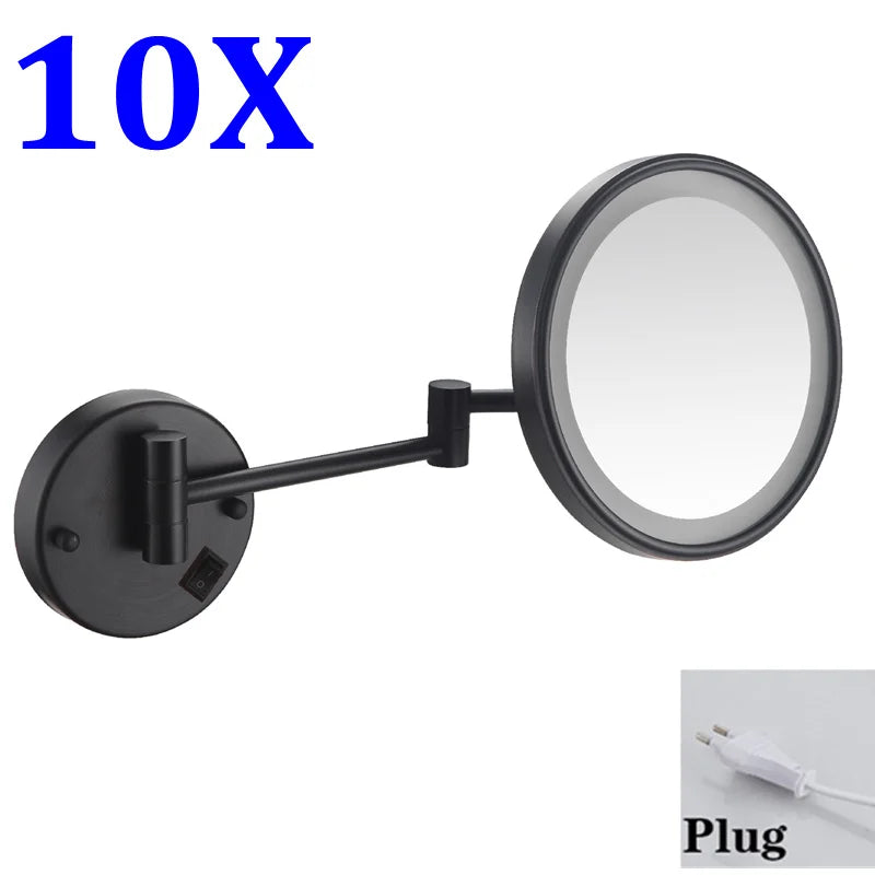 Rechargeable Led Folding Bathroom Makeup Mirror Wall Mounted