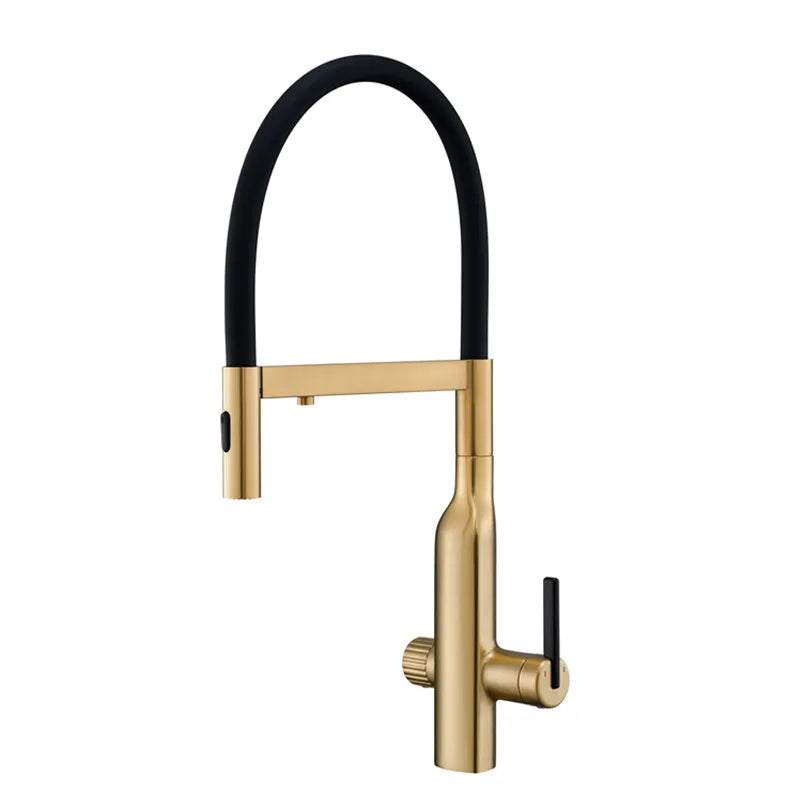 Brushed Rose Gold Brass Pull-Out Cold Water Hole