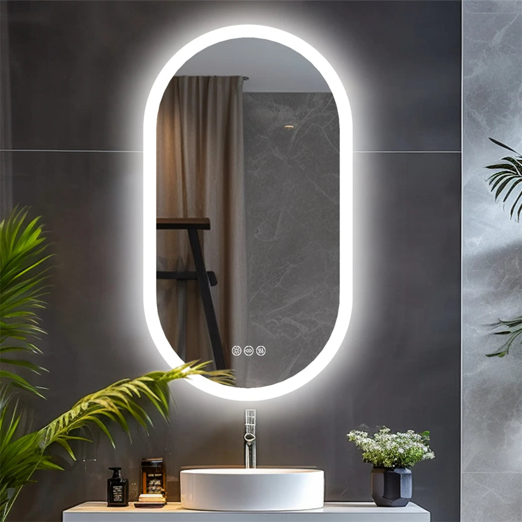 Oval Led Bathroom Mirror Smart Mirrors Dimmable Colors