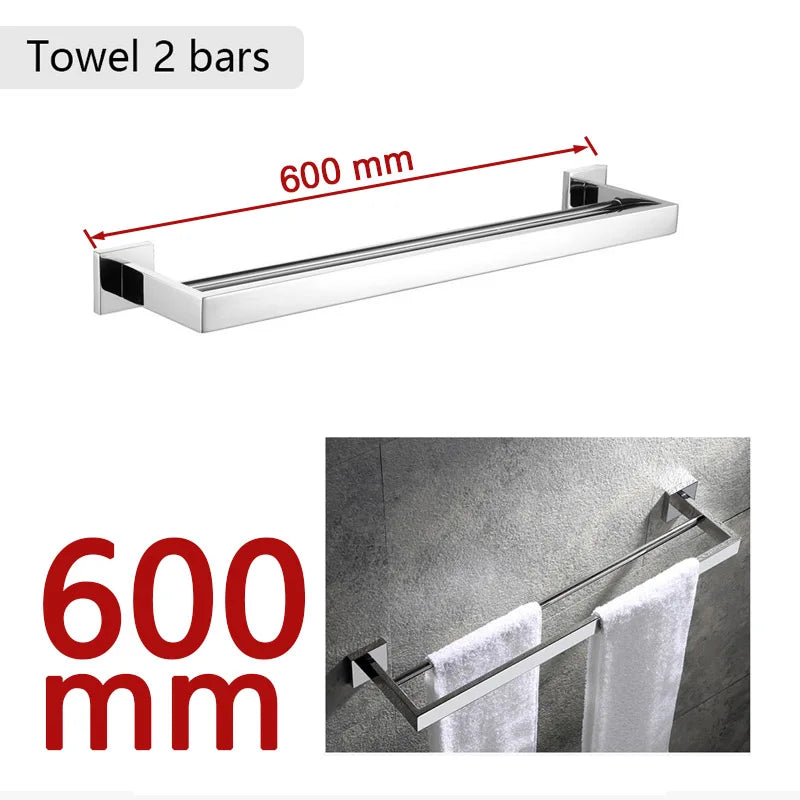 Stainless Steel Bathroom Hardware Mirror Chrome Polished Towel