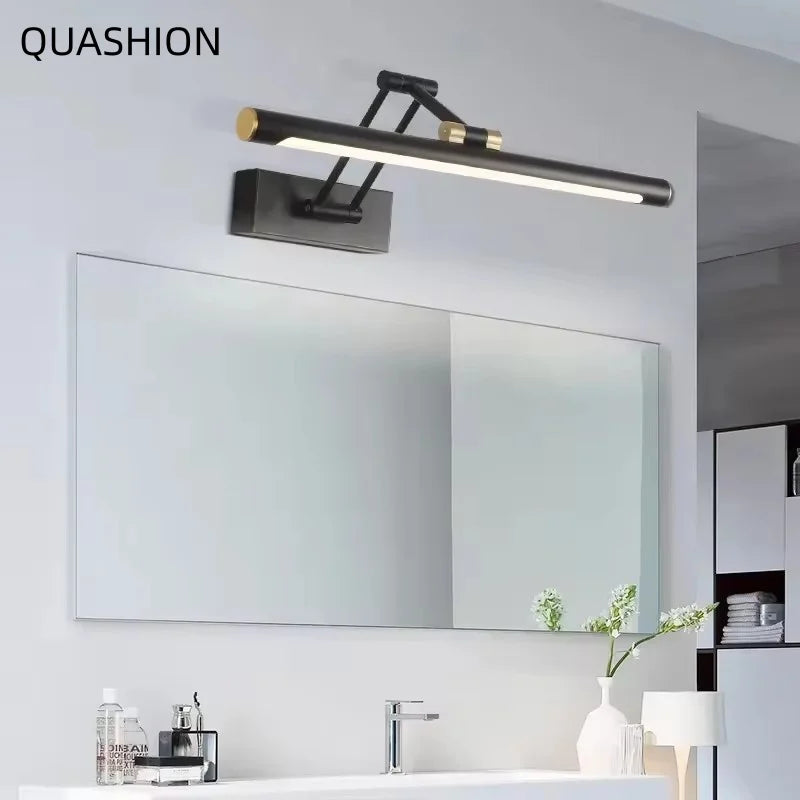Led Bathroom Vanity Light Adjustable Swing Arm Mirror