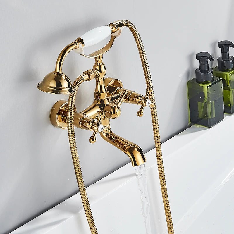 Retro Antique Brass Black Bronze Bathtub Shower Faucets