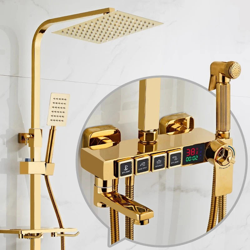 Chrome Digital Bathroom Shower System 10 Inch Stainless